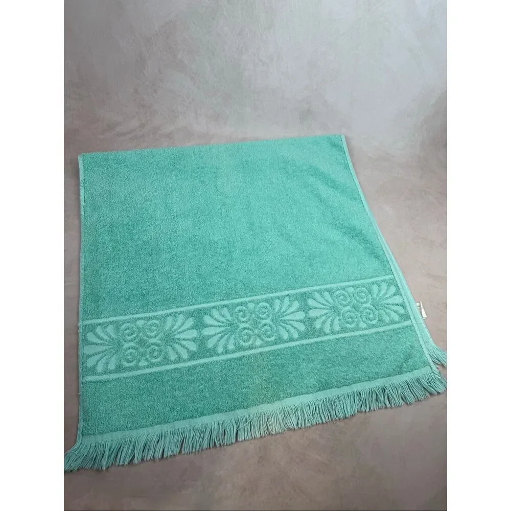 Vintage Cannon Santa Cruz Bath Towel Teal Aqua 21x42” READ